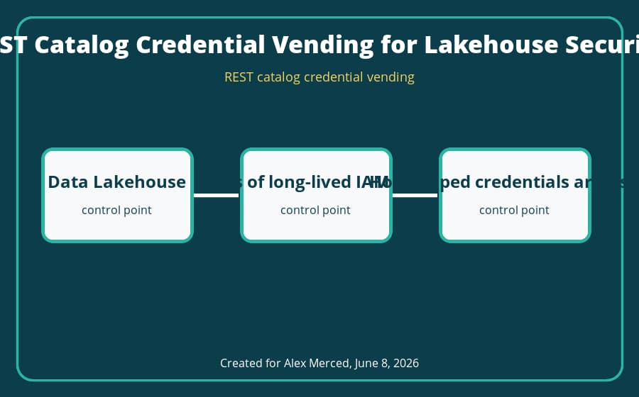 REST catalog credential vending architecture diagram